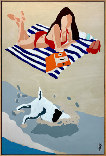 preview styled signature edges detail hanging Snapshots of Summer Beach by DEBORAH LANG, Painting for Sale on Select