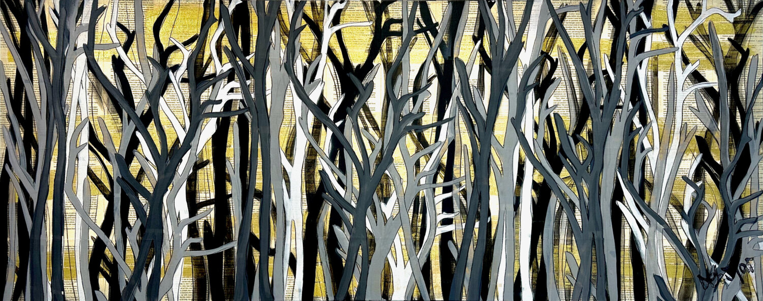 99 Nights In The Forest 152cm x 61cm DEBORAH LANG Original painting for sale