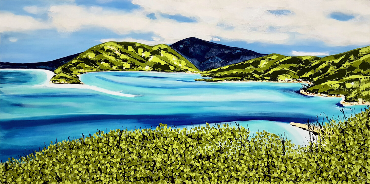 The Whitsunday Islands 152cm x 76cm DEBORAH LANG Original painting for sale