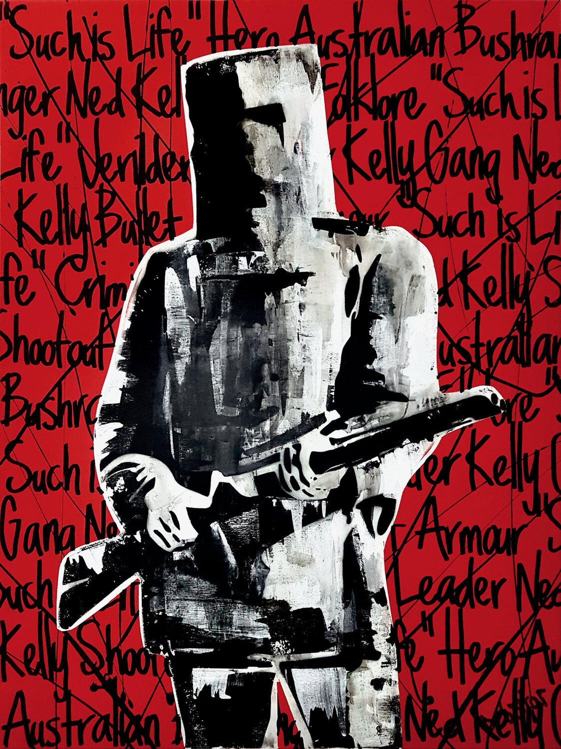Red Ned Kelly 91cm x 122cm DEBORAH LANG Original painting for sale