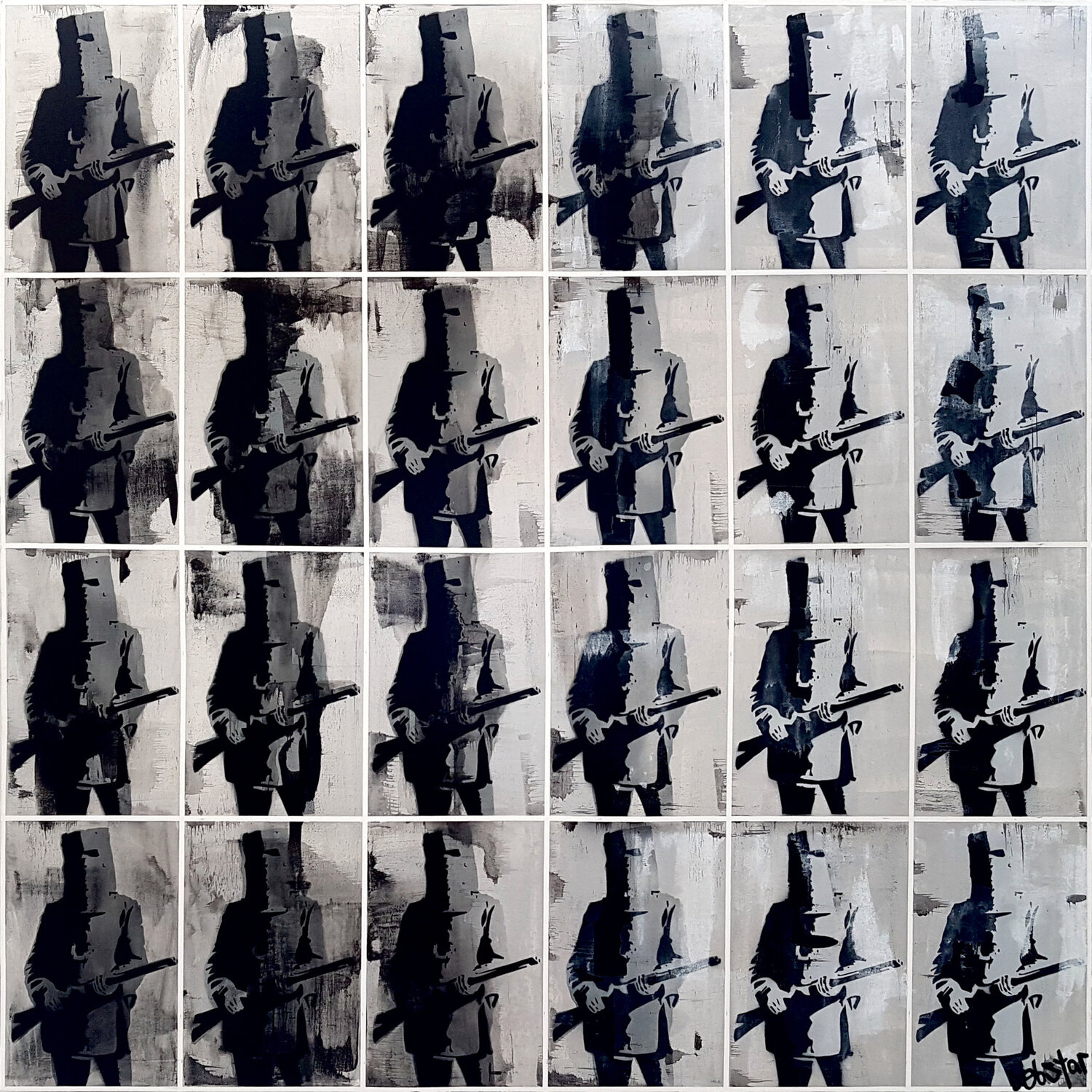 Ned’s Army 122cm x 122cm DEBORAH LANG Original painting for sale