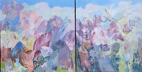 Boundless Spring. Dyptich by Tatiana Hellum, Painting for Sale on Select