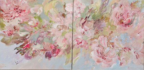 Spring Unfolding Diptych by Tatiana Hellum, Painting for Sale on Select