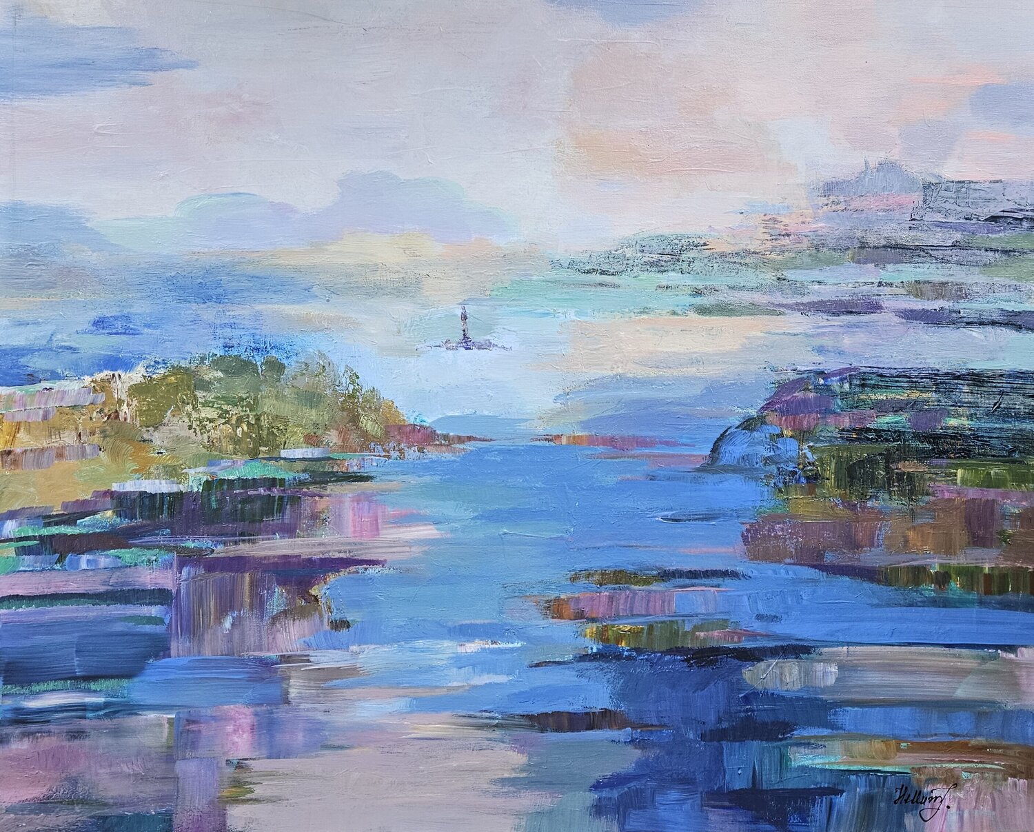 Light Over The Fjord Tatiana Hellum Original painting for sale