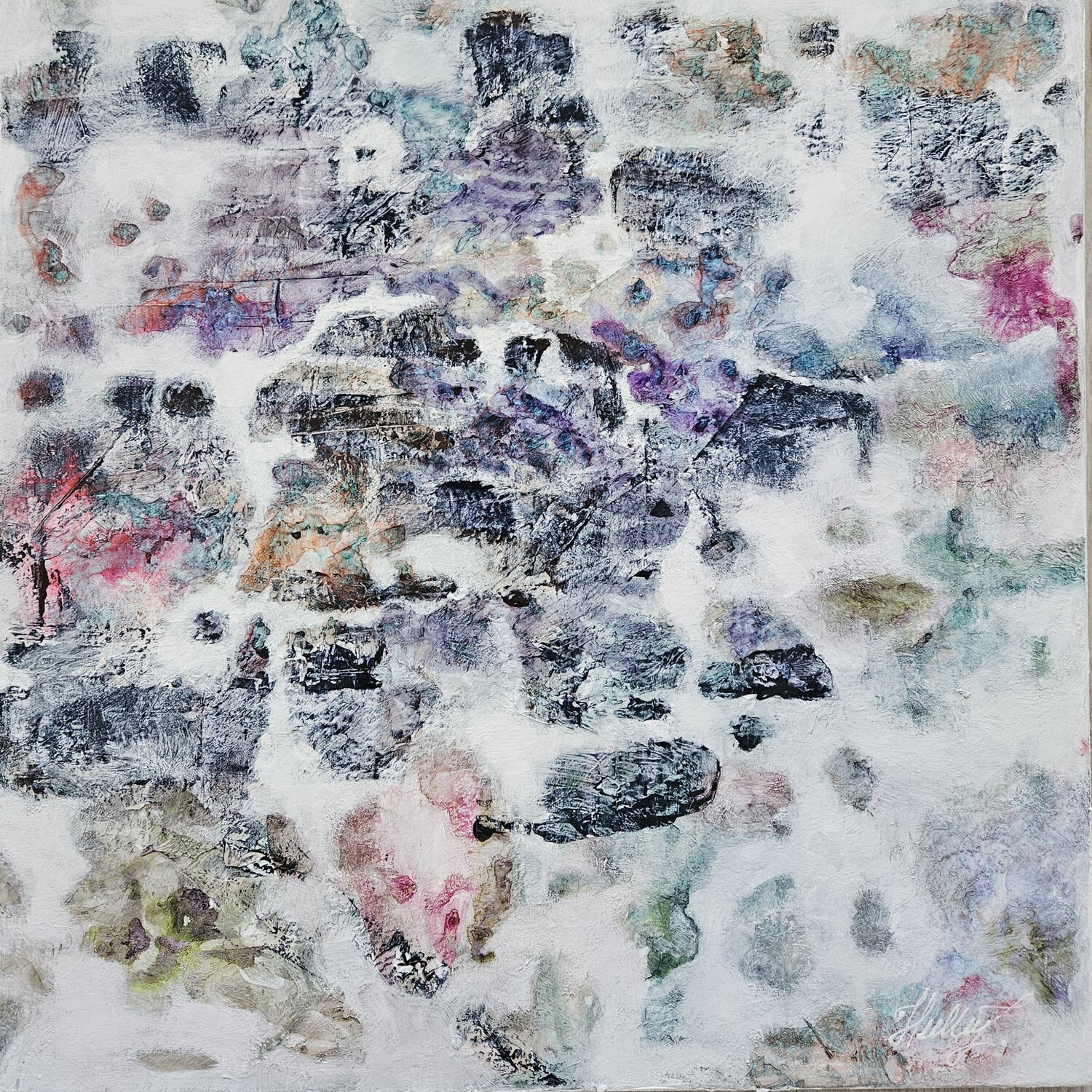Interwoven Field, Abstract Painting, Contemporary Art, Mixed Media, Neutral Tones Tatiana Hellum Original painting for sale