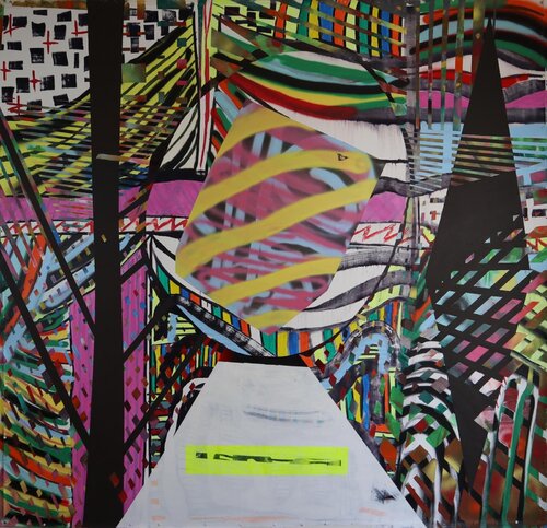 The Nano Hummingbird executing-the Geometric Organic Unfolding by Pacorrosa Cuevas, Painting for Sale on Select