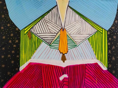 Sad Flesh NYC  técnica : Markers & acrylic on canvas, May 2022 by Pacorrosa Cuevas, Painting for Sale on Select