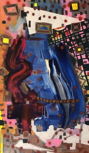 "Where is the Tridimensional Reality" by Pacorrosa Cuevas, Painting for Sale on Select