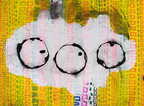 Dialogue to be one piece Acrílico, rotulador, esmalte sobre papel  405x297mm by Pacorrosa Cuevas, Painting for Sale on Select