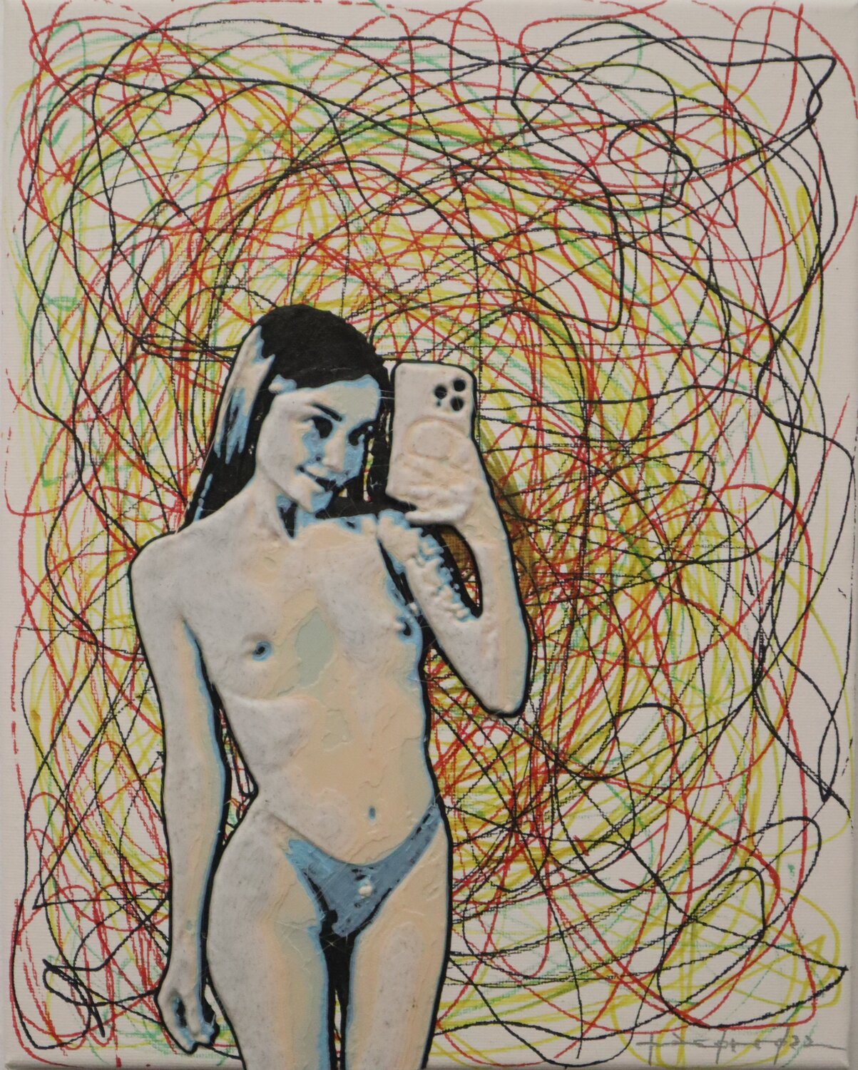 Teen Selfie EMMAKT25 Pacorrosa Cuevas Original painting for sale