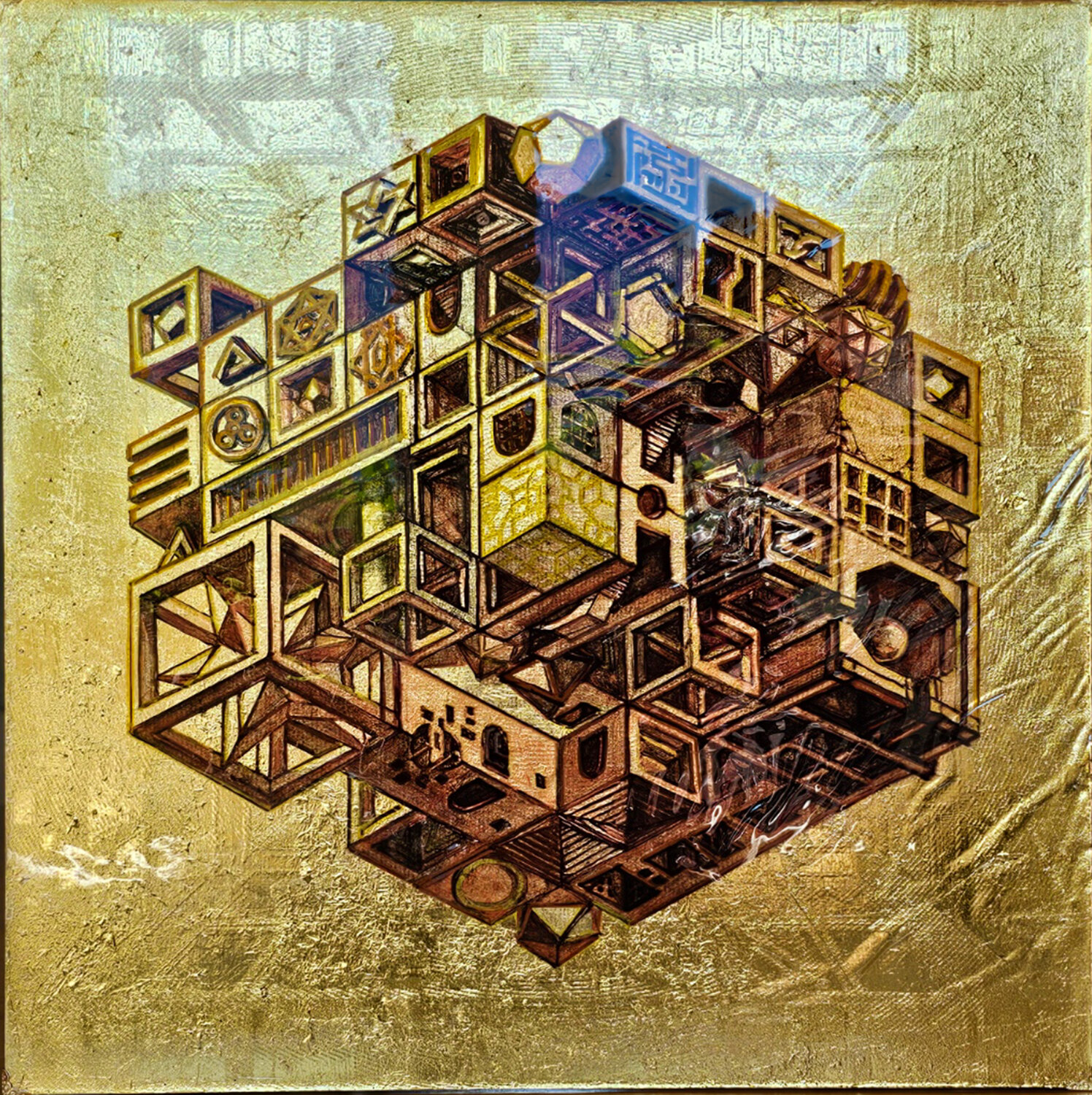 Babel Gold Stefania Pinsone Original painting for sale