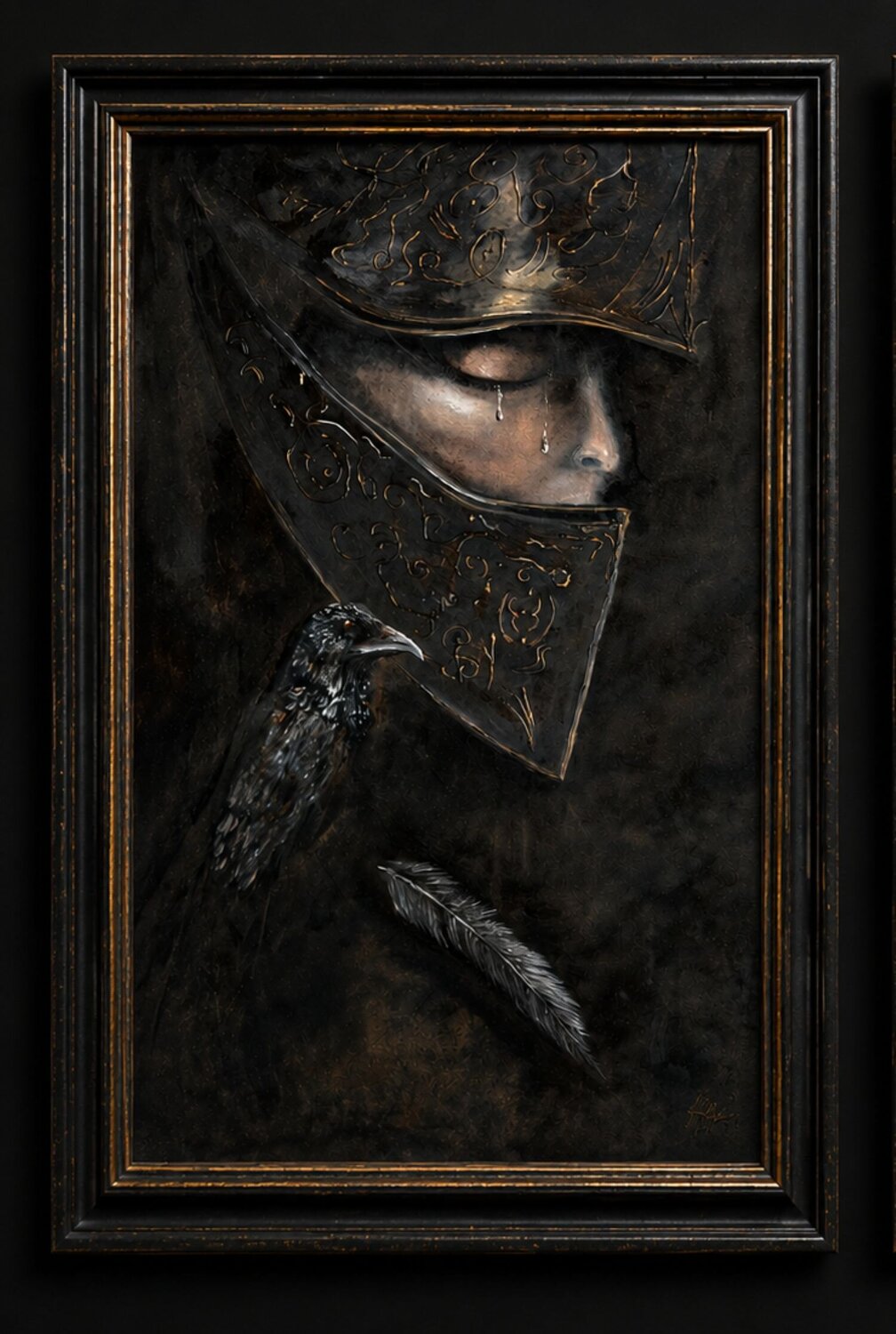 Armor Of Silence   [Some wounds are carried in silence] Raven Dubh Original painting for sale