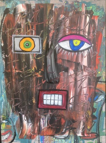 Masque rouge by Eric Doisy, Painting for Sale on Select
