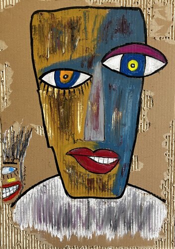 Bleu contre jaune by Eric Doisy, Painting for Sale on Select