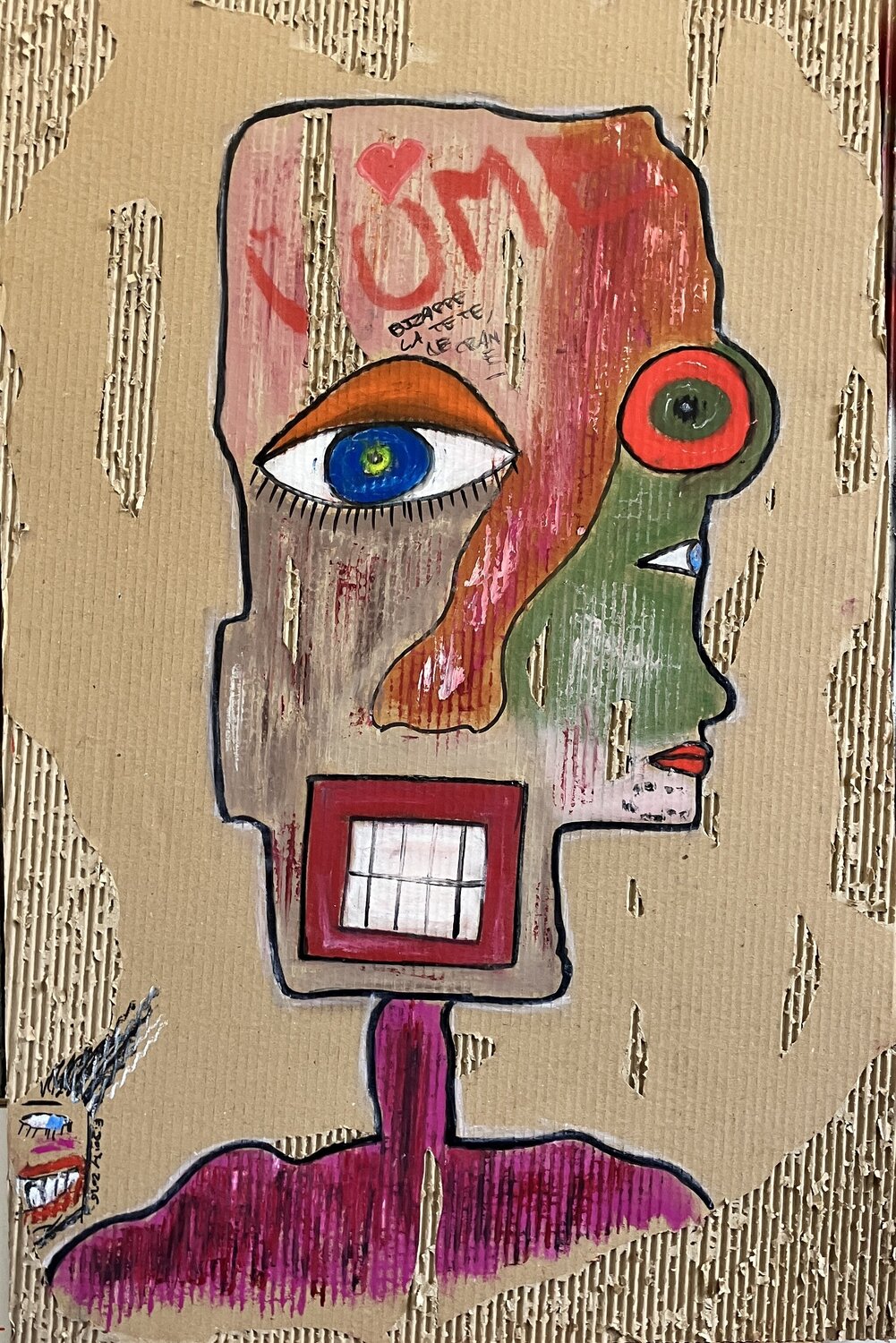 Quand le carton a des yeux Eric Doisy Original painting for sale