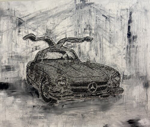 MERCEDES 300 SL, Icon Car, 1000 Miglia, Ali di Gabbiano by Silvana Di Vora, Sculpture for Sale on Select