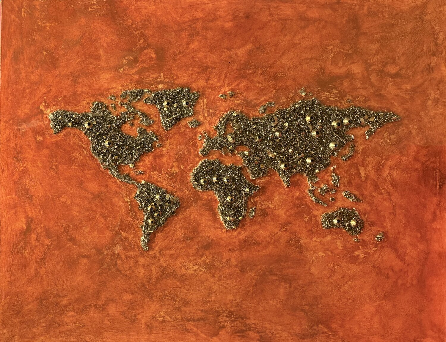 GOLDEN WORLD 02 - ORANGE LIGHTS Silvana Di Vora Sculpture for sale