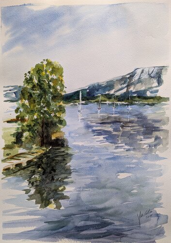 Am Mondsee (Austria) by Edeltraud Steurer, Painting for Sale on Select