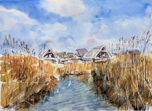 Im Schilf (Neusiedlersee - Austria) by Edeltraud Steurer, Painting for Sale on Select