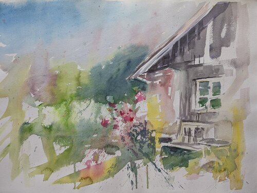 Sommerlicht am Gartenhaus by Edeltraud Steurer, Painting for Sale on Select