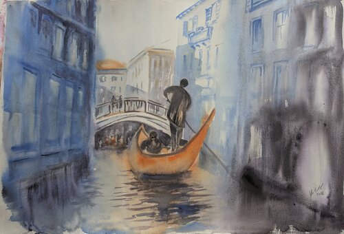 Der Gondoliere by Edeltraud Steurer, Painting for Sale on Select