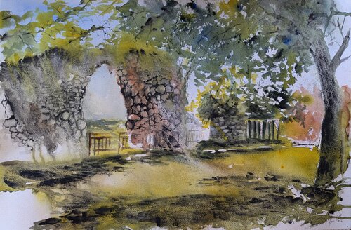 Ruine Neuhaus am Klausenbach Ansicht 2 by Edeltraud Steurer, Painting for Sale on Select