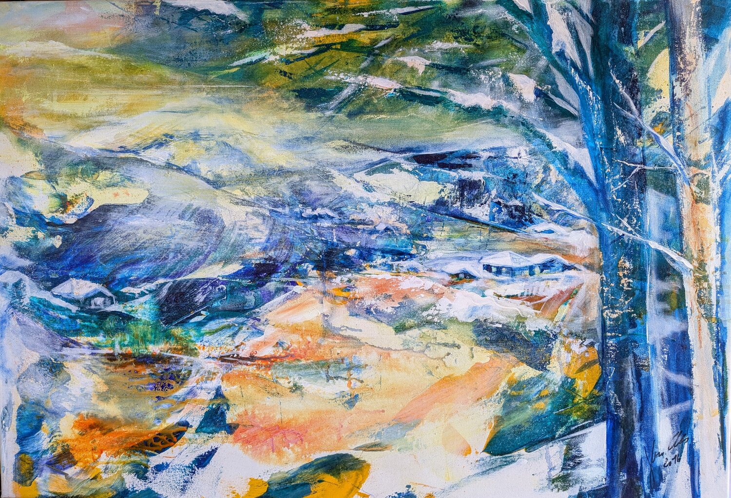 Wintersonne Edeltraud Steurer Original painting for sale