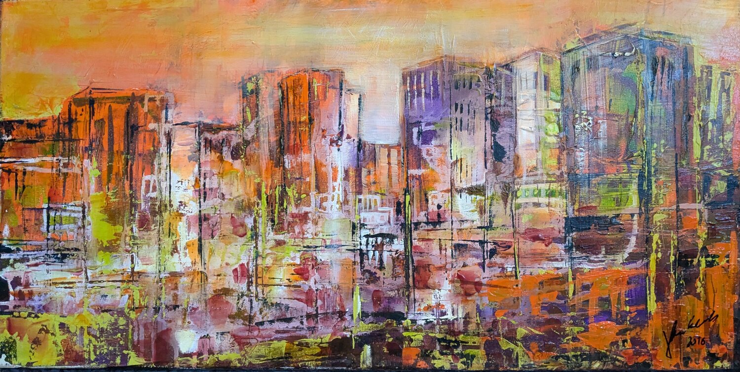 Cityscape Edeltraud Steurer Original painting for sale
