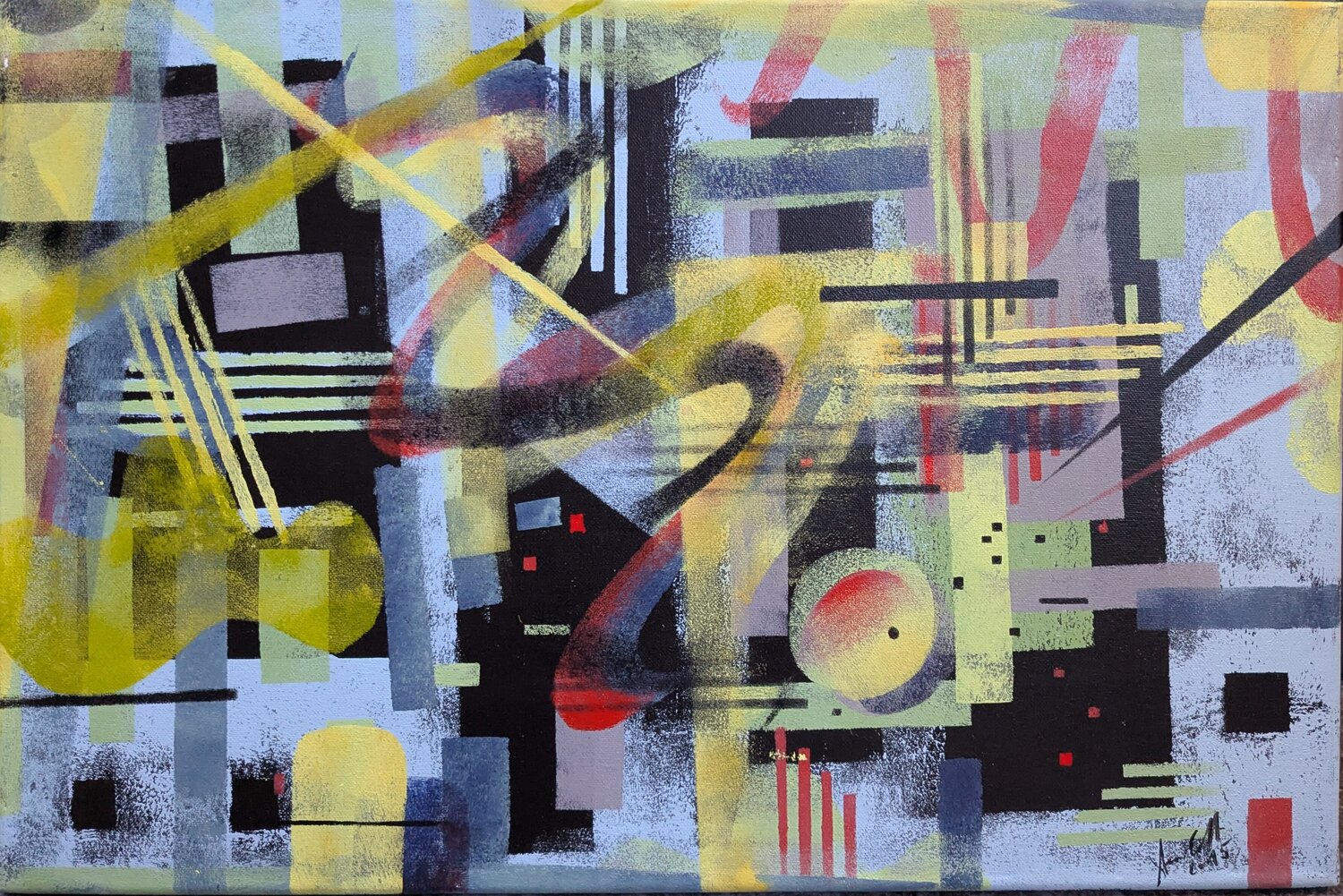 Komposition der Geometrie Edeltraud Steurer Original painting for sale