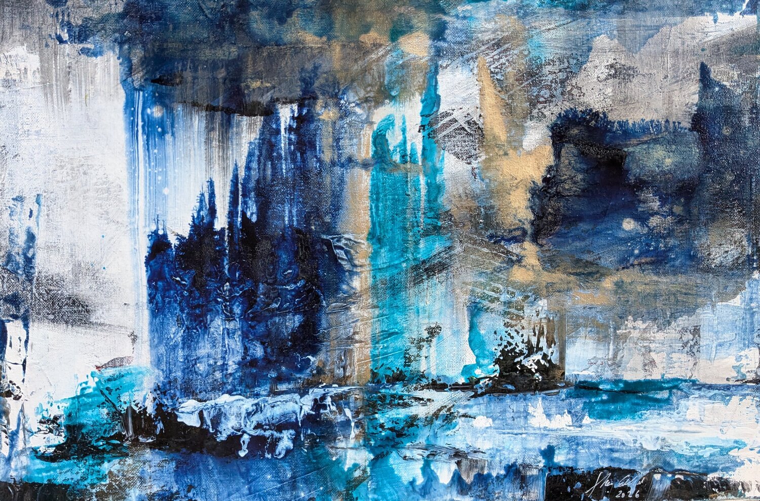 Stille in Blau Edeltraud Steurer Original painting for sale