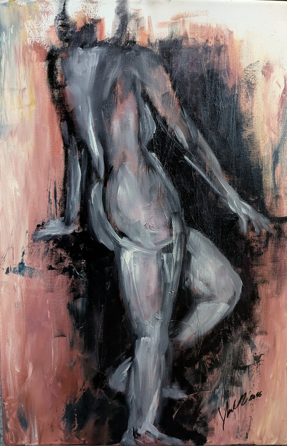 Zwischen Halt und Fallen Edeltraud Steurer Original painting for sale