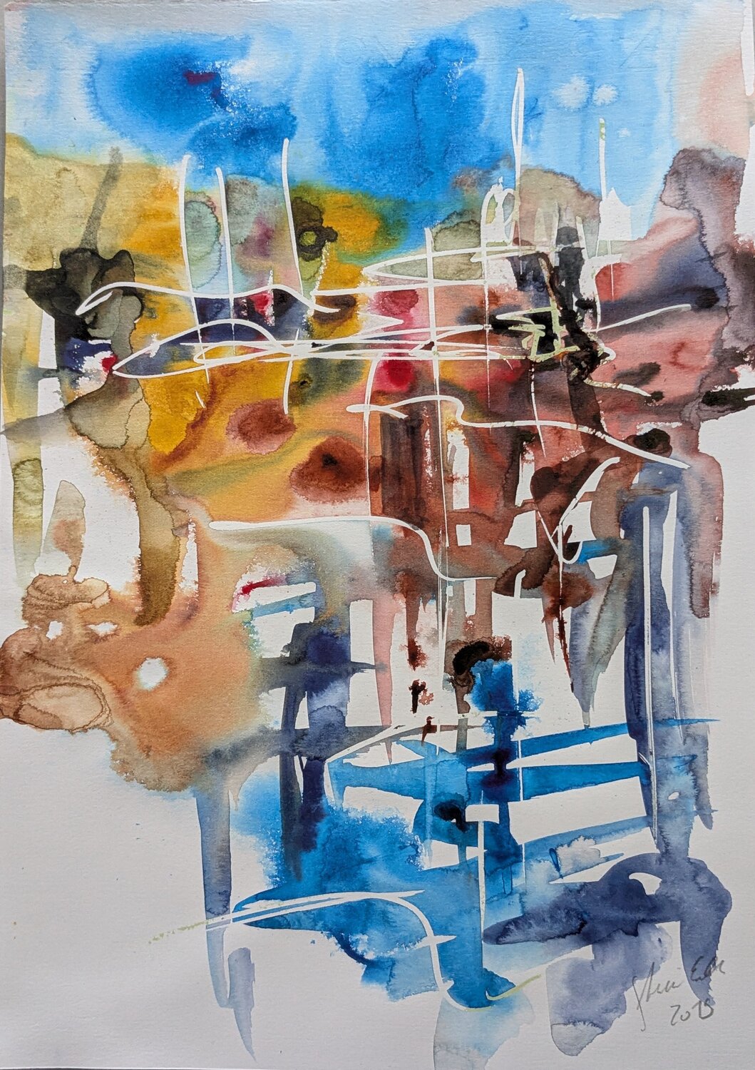 Zwischen Ordnung und Chaos Edeltraud Steurer Original painting for sale