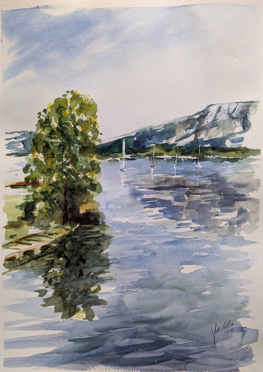 Am Mondsee (Austria) Edeltraud Steurer Original painting for sale