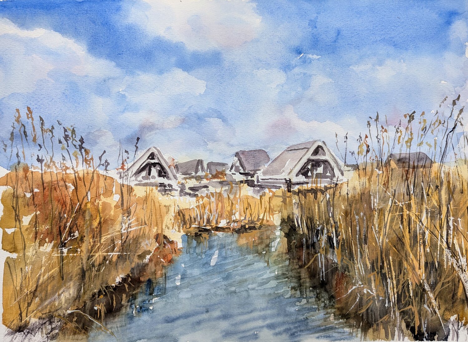 Im Schilf (Neusiedlersee - Austria) Edeltraud Steurer Original painting for sale