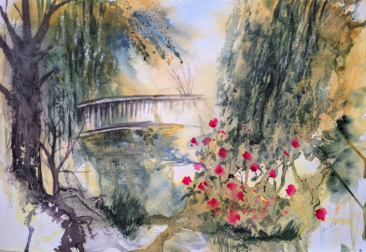 Flüstern der Weiden Edeltraud Steurer Original painting for sale