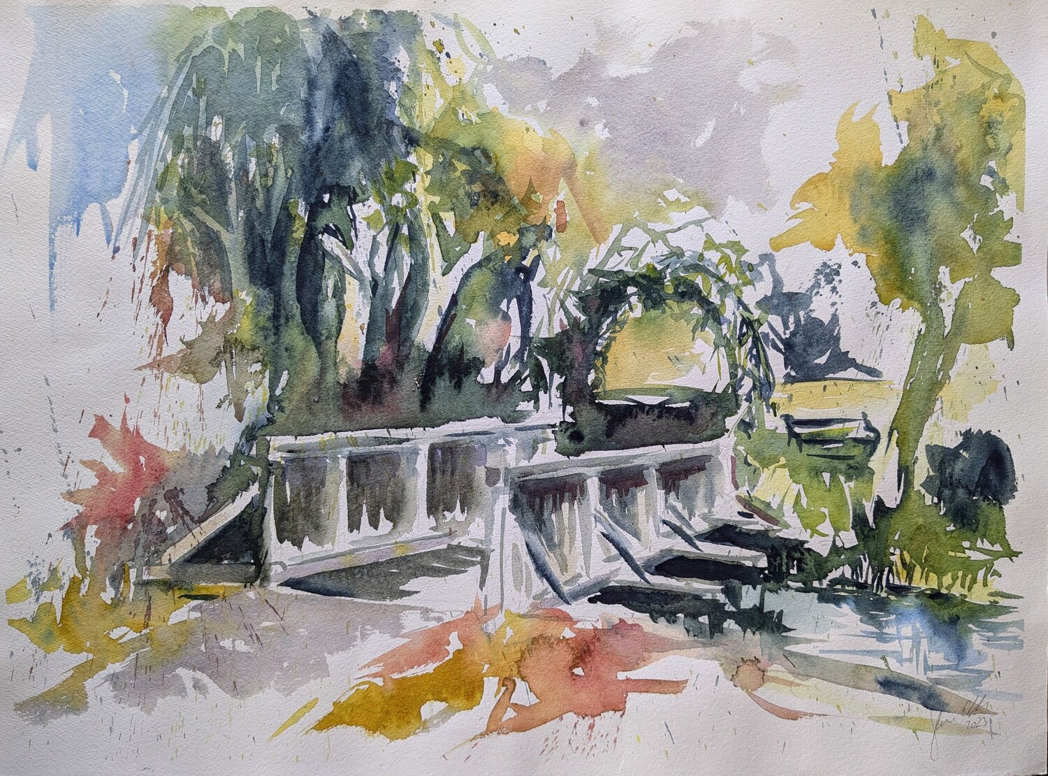 Brücke im Licht Edeltraud Steurer Original painting for sale