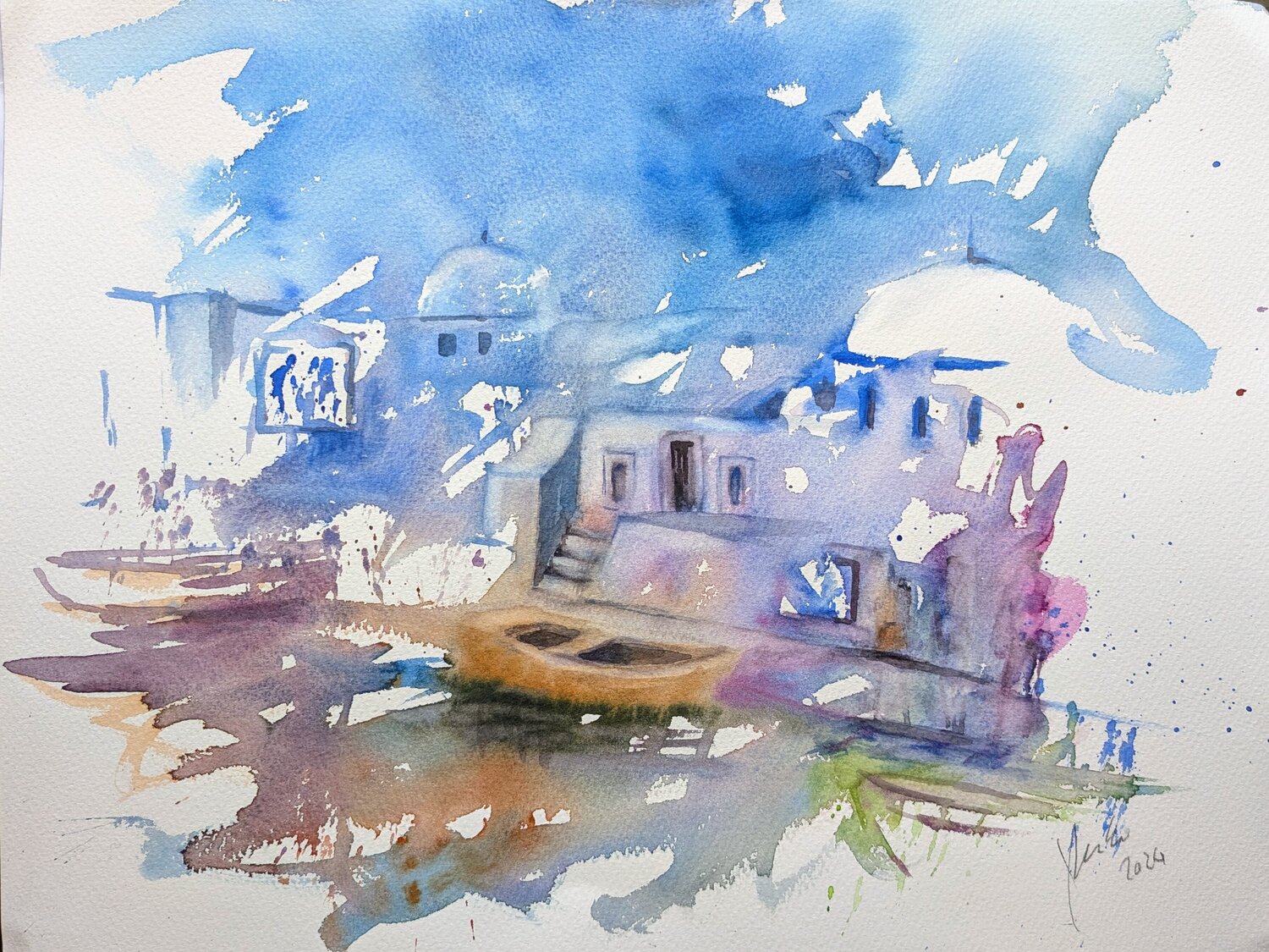 Griechische Impressionen Edeltraud Steurer Original painting for sale
