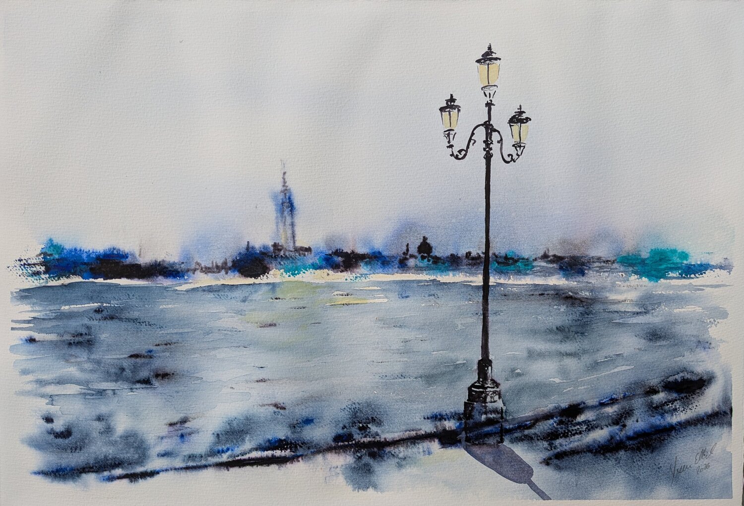Venedig im Dunst Edeltraud Steurer Original painting for sale
