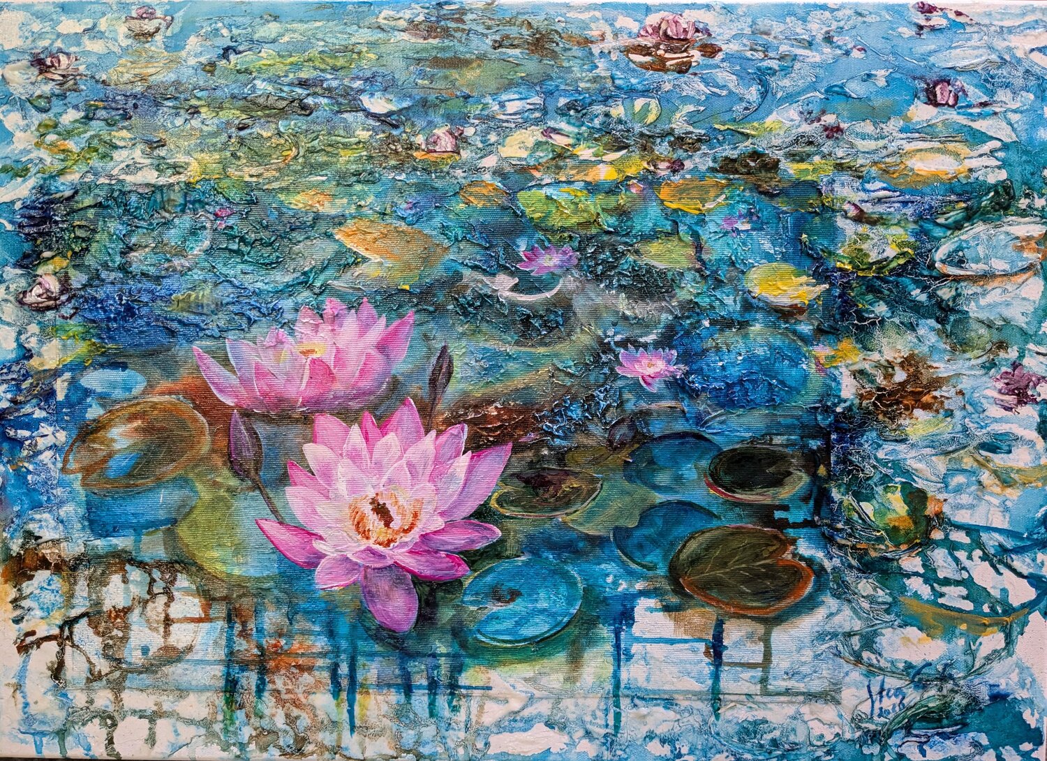 Seerosen Edeltraud Steurer Original painting for sale