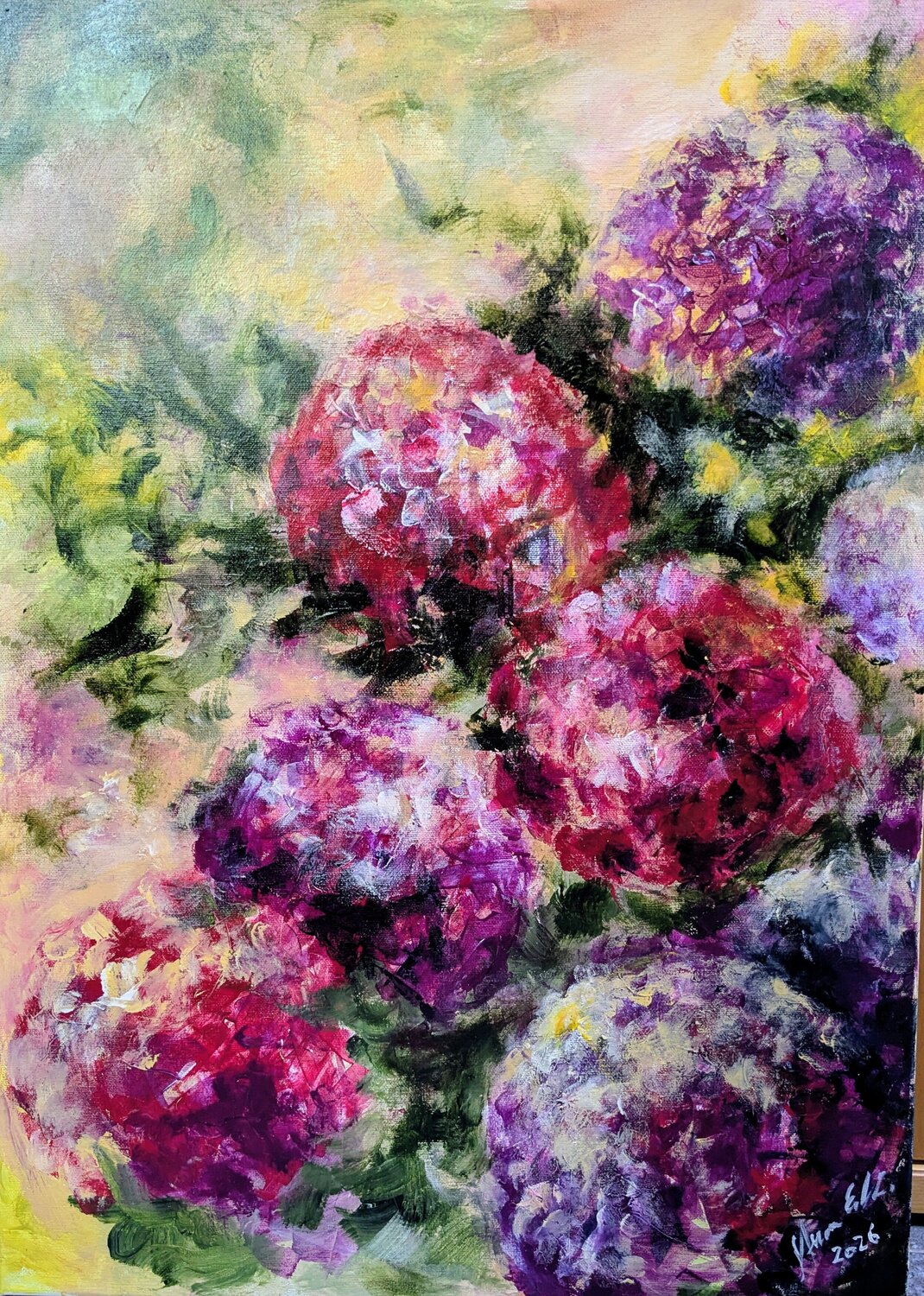 Hortensien Edeltraud Steurer Original painting for sale