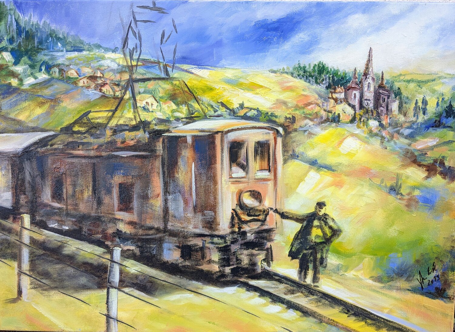 Mariazeller Bahn - alte Ansicht Edeltraud Steurer Original painting for sale