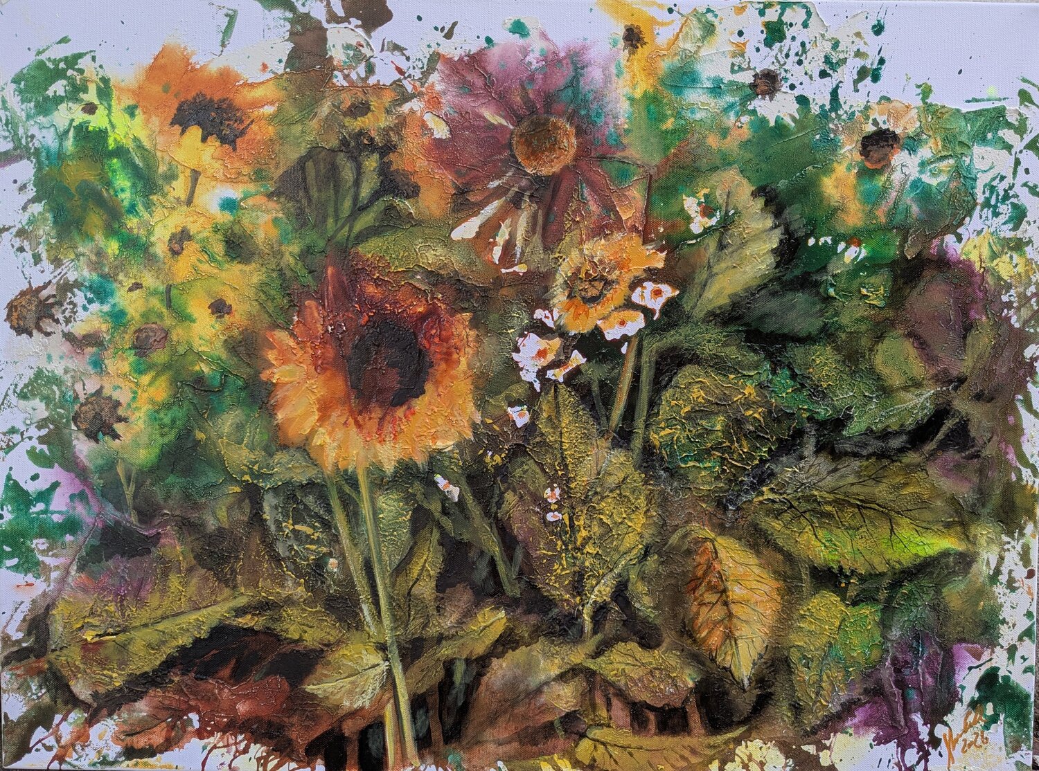 Sonnenblumen Edeltraud Steurer Original painting for sale