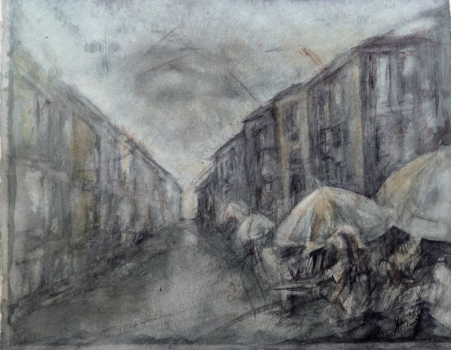 Alter Marktstand Edeltraud Steurer Original painting for sale