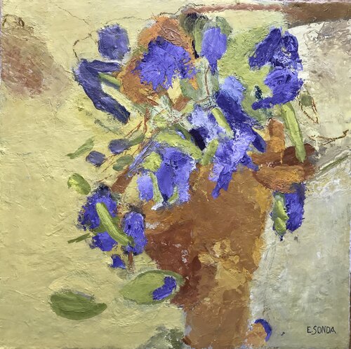 Iris in terracotta pot by Elisabetta Sonda, Painting for Sale on Select