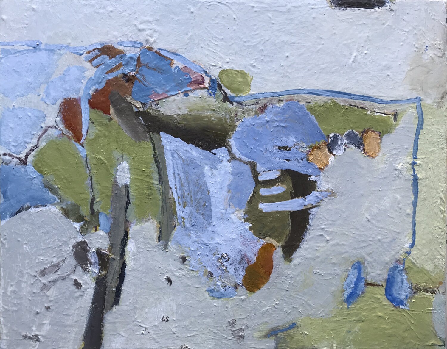 Humming bees and cornflowers Elisabetta Sonda Original painting for sale