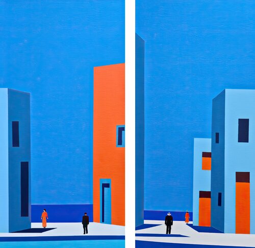In Between Diptych by Veronika Obushikhina Danilova, Painting for Sale on Select