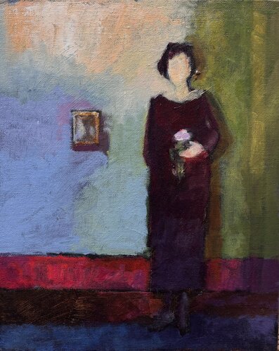 Frau mit Bild by Barbara Landbeck, Painting for Sale on Select