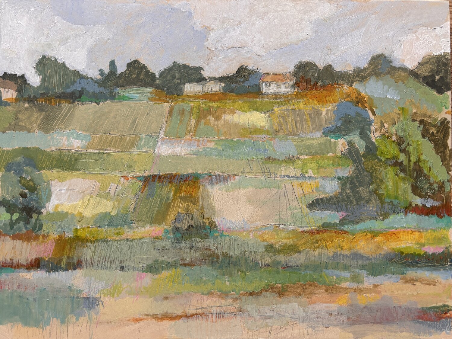 Hänge und Felder Barbara Landbeck Original painting for sale