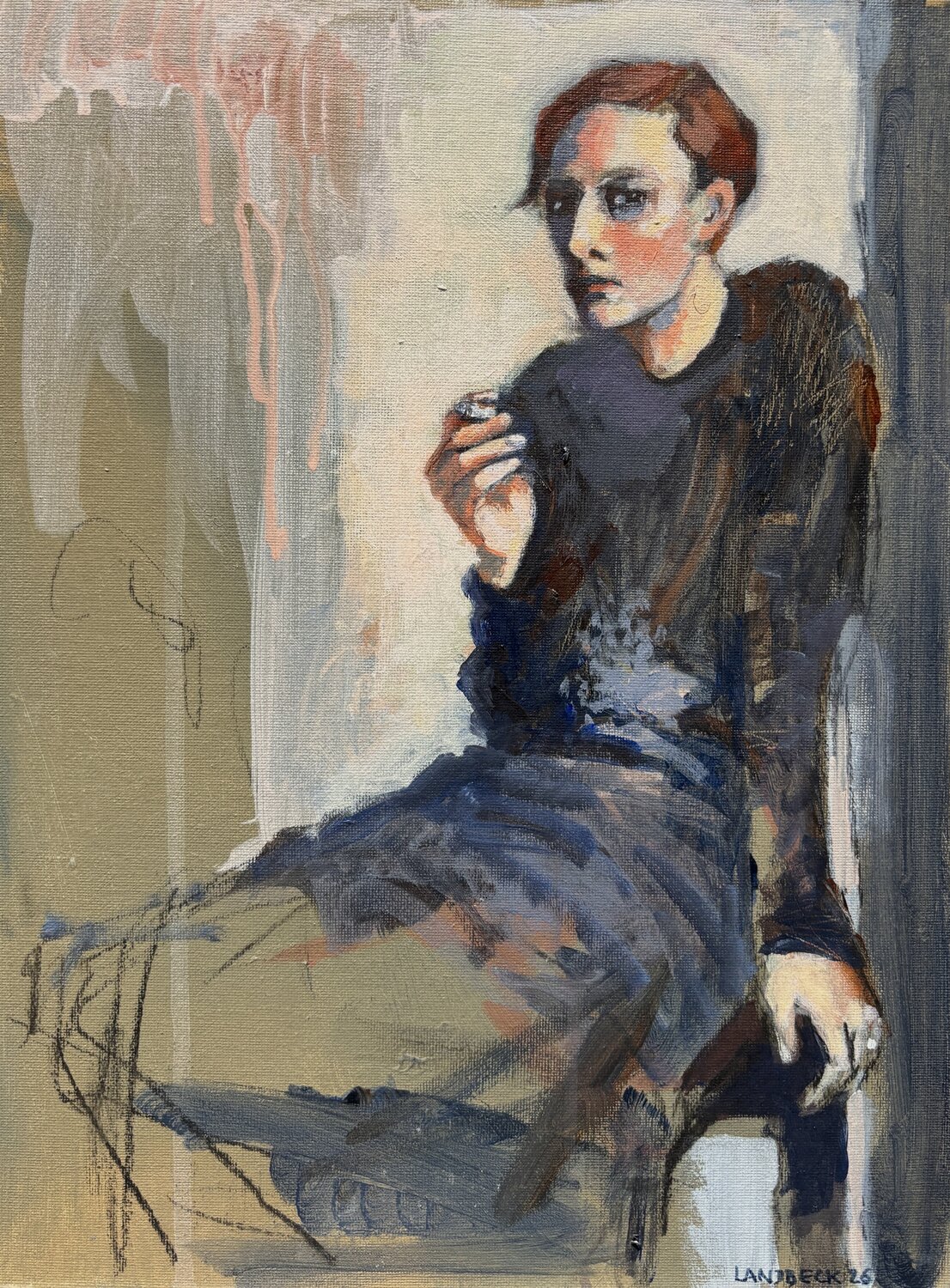Study after August Sander Barbara Landbeck Original painting for sale