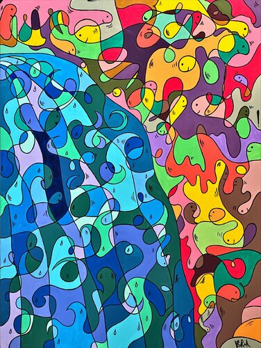Waterfall by Veronika Sarma, Painting for Sale on Select